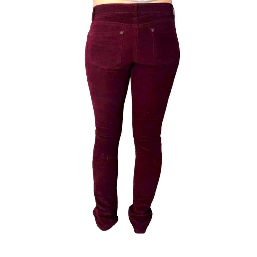 Burgundy Corduroy Spandex Blend Trousers